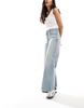 Mango wide leg jeans in light blue