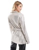 ASOS DESIGN sequin tie waist blazer in cream