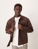 ASOS DESIGN oversized scuba jacket in brown