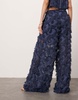 ASOS EDITION textured wide leg pants in blue - part of a set