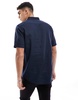 French Connection linen short sleeve navy shirt