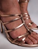 ASOS DESIGN Wide Fit Nightfall strappy high heeled sandal in rose gold