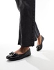 River Island ballerina flats with bow detail in black