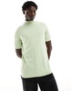 ASOS DESIGN lightweight knit cotton turtle neck T-shirt in sage green