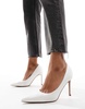 ASOS DESIGN Paphos pointed high heeled pumps in ivory satin