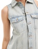 Mango button up sleeveless denim dress in light blue