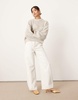 ASOS EDITION knitted open stitch oversized boxy sweater in oatmeal heather