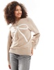 Cotton On luxe crew pullover knitted sweater in cream with bow intarsia