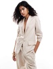 Mango linen mix blazer in light beige - part of a set