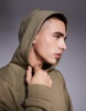 ASOS DESIGN oversized dropped shoulder cropped zip through hoodie with borg lining in khaki