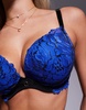 Ann Summers Fuller Bust Nightfall padded plunge bra in blue and black