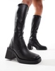 ASOS DESIGN Charlotte heeled knee boots in black