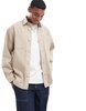 ADPT oversized twill overshirt in beige