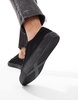 ASOS DESIGN Wide Fit Dizzy lace up sneakers in black drench