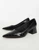 ASOS DESIGN Saint block mid heeled shoes in black