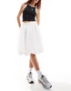 COLLUSION poplin midi bubble skirt in white