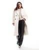 Bershka wool look drop shoulder coat in ecru