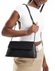 Object leather shoulder bag in black