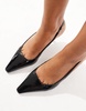 ASOS DESIGN Shake slingback kitten heels in black patent