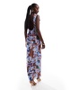 ASOS DESIGN sequin scoop back sleeveless maxi dress in floral print