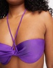 River Island strappy twist balconette bikini top in purple