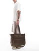 The North Face Nuptse down fill puffer tote bag in smokey brown