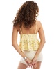 Motel Exclusive tezza floral print tie front cami top in lemon