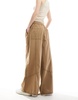 ASOS DESIGN baggy pull on pants in washed sand