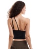 Motel carolina cross-body halter top in black