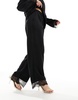 Object wide leg pants with lace detail in black - part of a set