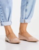 ASOS DESIGN Lucky pointed ballet flats in beige