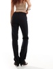 Mango slim longline tailored pants in black