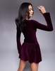 ASOS DESIGN dropped waist velvet cord mini dress in burgundy