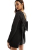 River Island bow back blazer romper in black