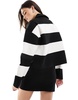 Tommy Jeans half zip color block sweater in black