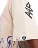 Aape By A Bathing Ape boxy fit short sleeve t-shirt with all over print in beige