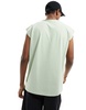 Brave Soul raw edge tank in sage green