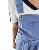 ASOS DESIGN overalls romper with box pleat wrap skort in dusky blue