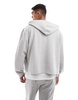 ASOS DESIGN oversized zip through hoodie in light gray