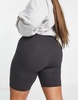 Brave Soul Plus sindy legging shorts in dark gray