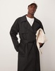 ASOS DESIGN oversized trench coat in black