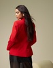 ASOS DESIGN exaggerated nipped waist blazer in red