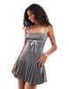 Motel wimala ribbon detail cami dress in charcoal gray