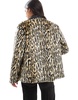 ASOS DESIGN leather collar faux fur jacket in leopard