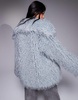 River Island faux fur jacket in light blue