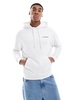 ASOS DESIGN oversized hoodie with chest and back print in white