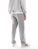 ASOS DESIGN straight leg sweatpants with textured side stripes in gray heather