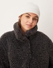 ASOS DESIGN short curly borg faux fur jacket in charcoal