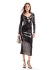 Bardot sequin midi dress in chocolate