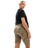 Mamalicious 2 pack over the bump legging shorts in black and leopard